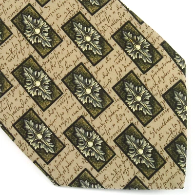 Medallón decorativo vintage estructura escritura foulard verde tostado 56"x4" clásico Foto 1 de 4