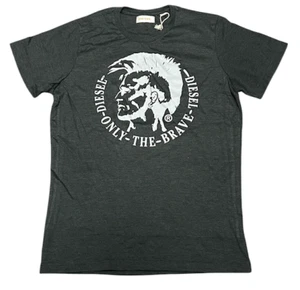 Vintage Y2K $ 58 DIESEL anthrazitfarbenes kurzärmliges schmal geschnittenes Designer-T-Shirt neu mit Etikett - Bild 1 von 2