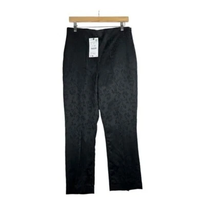 Pantalón Zara Negro Estampado Floral Talla Grande Nuevo Con Etiquetas Foto 1 de 4