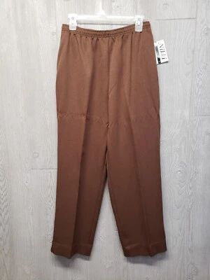 Брюки женские Nikki 12 без застежек эластичные на талии прямые карманы шоколадно-коричневые новые с ценниками - Изображение 1 из 4