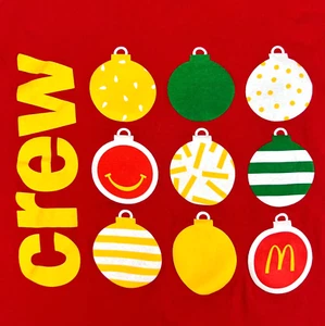 T-shirt natalizia McDonald's Crew McDonald's Staff uniforme decorazioni natalizie taglia L - Foto 1 di 13
