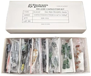 220 Piece Deluxe Capacitor Kit - Includes Disk, Mylar, Monolithic, and Electro R - Picture 1 of 4