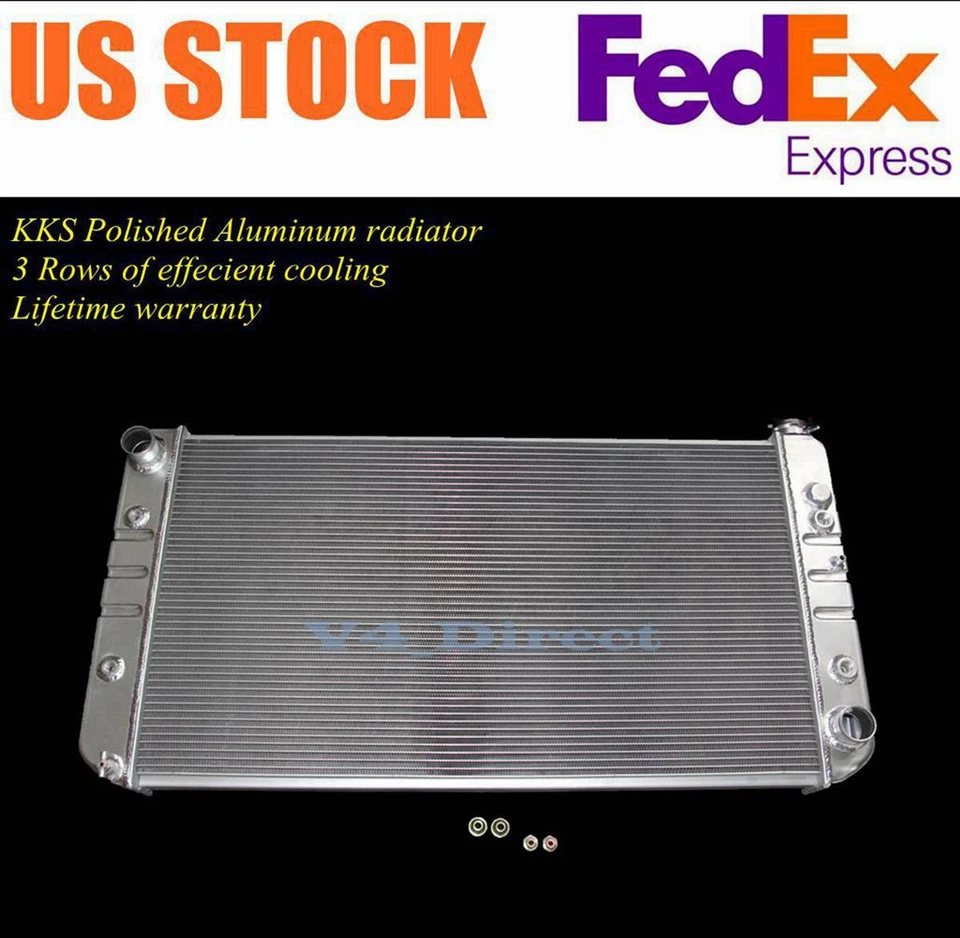 Radiador de 3 fileiras para 1982-93 Chevy C10 C20 K30 GMC C1500 K2500 C3500 6.2L V8 1985 - Imagem 1 de 4