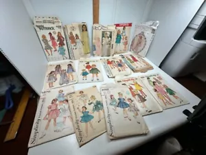 15 Vintage Kids Girls McCalls Simplicity Butterick Sewing Patterns CUT - Picture 1 of 18