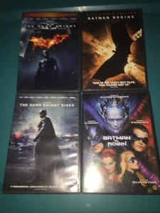 Batman 4 Disc DVD Lot: Dark Knight Pt 1 & 2, Batman beginnt Batman und Robin - Bild 1 von 2
