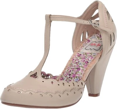 Ellie Shoes Women's BP403-BIRDIE 4" T-Strap Shoe With Detail, Nude, 10 - Image 1 of 4
