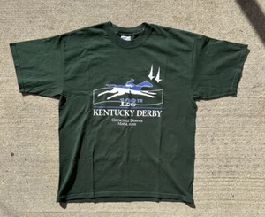 Vintage Deadstock 2002 128th Kentucky Derby Churchill Downs Green T Shirt Sz XL - Picture 1 of 4