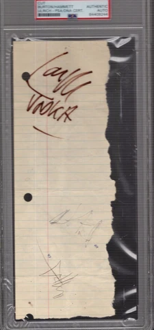 CLIFF BURTON HAND SIGNED CUT SIGNATURE   KIRK+LARS    METALLICA   RARE   JSA/PSA Cover