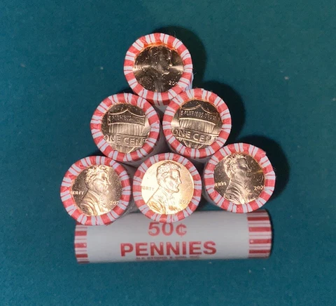 2021 P Lincoln Pennies Uncirculated Penny Roll Cover