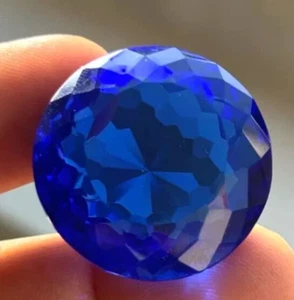 67.70 Ct. Large Blue Tanzanite of Tanzania Round Shape AAA+ Loose Gemstone Gift - Picture 1 of 7
