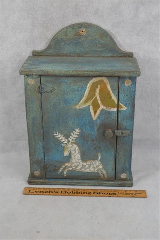 cupboard cabinet hang sit primitive painted folk art decorated 10x11 original Cover