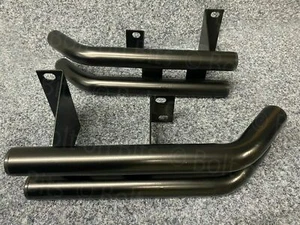 Pair of RDX Rear tubular Bumperettes Black for Defender / Series with fittings - Picture 1 of 8
