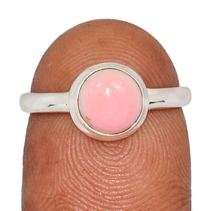 Natural Pink Conch 925 Sterling Silver Ring Jewelry s.7 CR64225 - Picture 1 of 1