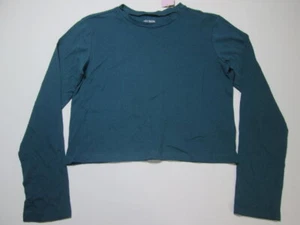 NWT Wild Fable Womens Size S Long Sleeve Shirt Peacock Blue Crew Neck Casual - Picture 1 of 7