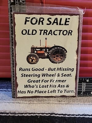 For Sale Old Tractor Metal Sign - Image 1 of 2