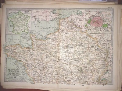 Antique Map FRANCE 1897 Very Good Condition 12x16" Old Country PARIS - Image 1 of 3