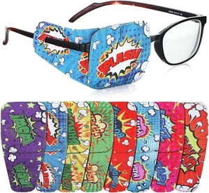 8 Pcs Eye Patches for Kids, Eyepatch for Glasses to Cover Either Eye Cartoon Eye - Picture 1 of 6