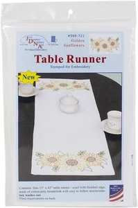Jack Dempsey Stamped Table Runner/Scarf 15"X42"-Golden Sunflowers - Picture 1 of 1