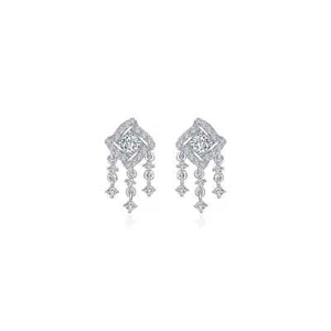 BRAND NEW Lafonn 925 Platinum Plated Mini Chandelier Stud Earrings E0591CLP00 - Picture 1 of 3