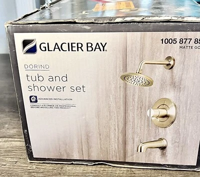 Grifo para bañera y ducha Glacier Bay Dorind con válvula dorado mate 1 manija 1005 877 580 Foto 1 de 2