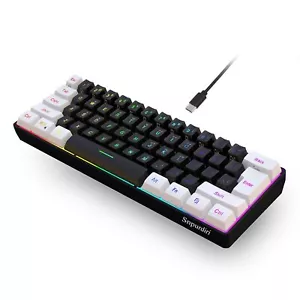 Snpurdiri 60% Wired Gaming Keyboard, Small RGB Backlit Membrane Gaming Keyboa... - Picture 1 of 7