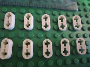 Lego Technic 10 x Liftarm Thin Flat Plate 1 x 2 with 2 axle holes WHITE