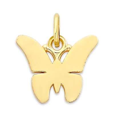 14k Solid Gold Butterfly Charm - Mini Collectable Jewelry Gifts for Her - Image 1 of 4