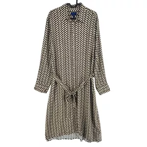 GANT Brown Geometric A Line Shirt Dress Size EU 40 UK 12 US 10 - Picture 1 of 8