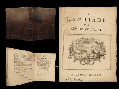 1728 La Henriade by Voltaire French Lit Henry IV Dedication to Queen Caroline - Image 1 of 4