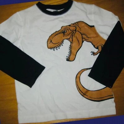 NUEVO CON ETIQUETAS 4 Gymboree “DINOSAUR ACADEMY” Algodón Imitación Doble Manga Larga T-REX CAMISA TOP Foto 1 de 3
