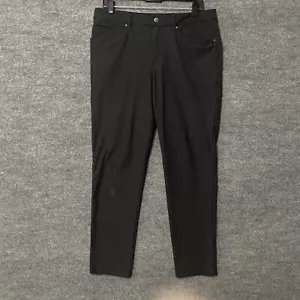 Lululemon Mens ABC Slim 5 Pocket Pants Size 32 (34)x 28 Black Warpstreme LM5552S - Picture 1 of 8
