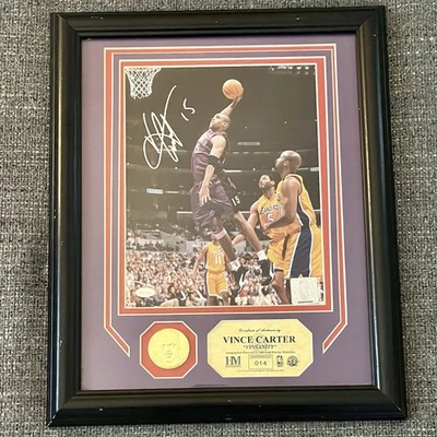 Vince Carter Autografiado/Firmado Highland Mint Exhibición de Monedas de Oro 24kt Edición Limitada/115 Foto 1 de 3