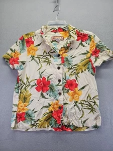 Caribbean Joe Women Floral Button Up Top Size PM - Picture 1 of 7
