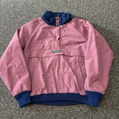 Chaqueta Lands End De Colección Años 90 Rosa Salmón Cuarto Cremallera Utilitaria Rara Talla Pequeña Foto 1 de 4