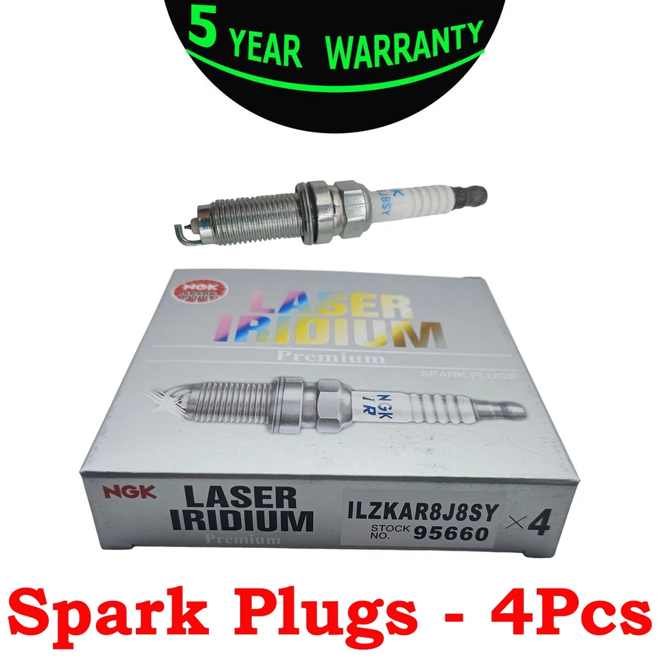 For Volvo S90 (2017-2024) - 4x Premium Spark Plug Set, Part #95660   - Image 1 of 4
