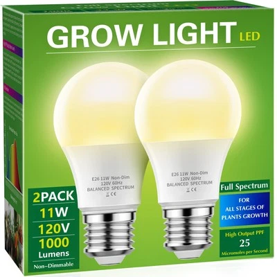 Grow Light Bulbs, LED Grow Light Bulb A19 Bulb, Full Spectrum Grow Light Bulb... - Image 1 of 4