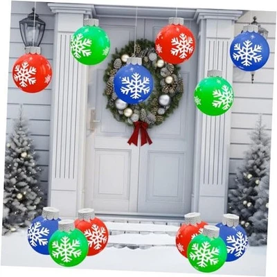 Piezas Decoraciones Navideñas Exterior, Bolas Inflables Grandes para Patios, Céspedes, 12 Foto 1 de 4