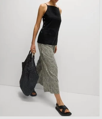 M&S Linen Rich Button Detail Square neck Sleeveless Camis Top Size UK 10 RRP £29 - Image 1 of 4