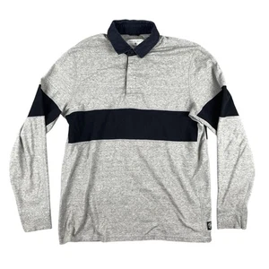 Reigning Champ Shirt Herren L grau schwarz Colorblock Rugby Langarm Pullover - Bild 1 von 10