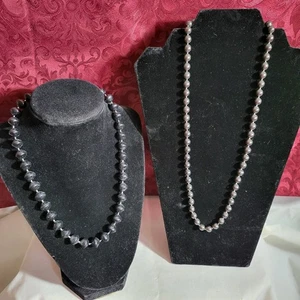 2 schwarze Perlenketten Modeschmuck Konvolut - Bild 1 von 2