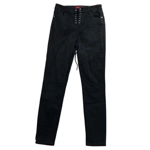 Guess Women's Jeans Size 29 Black Denim High Rise Ankle Skinny Lace-Up Classic - Foto 1 di 13