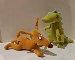 Vintage Applause Rugrats  Plush Spike & Reptar Bean Bag Stuffed Animals 1997  - Picture 1 of 4