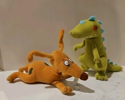 Vintage Applause Rugrats  Plush Spike & Reptar Bean Bag Stuffed Animals 1997  - Image 1 of 4