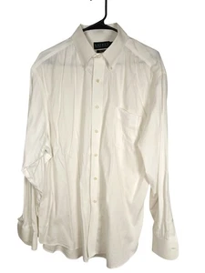 Camisa de vestir de algodón blanca sin planchar Lauren Ralph Lauren para hombre talla 17 1/2 34/35 - Imagen 1 de 8