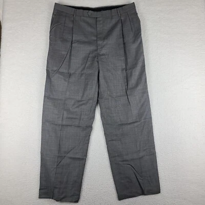 Pantalones Hart Schaffner Marx Para Hombres 38x31 Gris Plisado Lana Sueltos Vestido Pantalones Foto 1 de 4