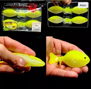 Señuelos Edgy JDM Dranckrazy Vurger Gill Bait 4" 21 g 4 por paquete #13 "Lemon Shiner" - Imagen 1 de 11