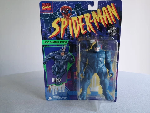 TOY BIZ SPIDER-MAN ANIMATED SERIES RHINO MOC NEW 1994 Cover