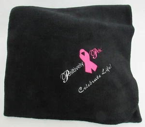 Breast Cancer Awareness Fleece Blanket Embroidered Celebrate Life - Picture 1 of 9