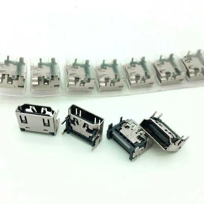 10pcs SMT HDMI PCB Connector 19 Pin HDMI Female Jack Socket SMT Connector Female - Image 1 of 4