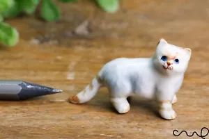 Keramik kleine Perserkatze weiße Katze Tier Figur Ornamente Sammlerstück Deko - Bild 1 von 8